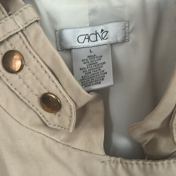 Women's Tan Belted Jacket Cache brand size large - Picture 6 of 7